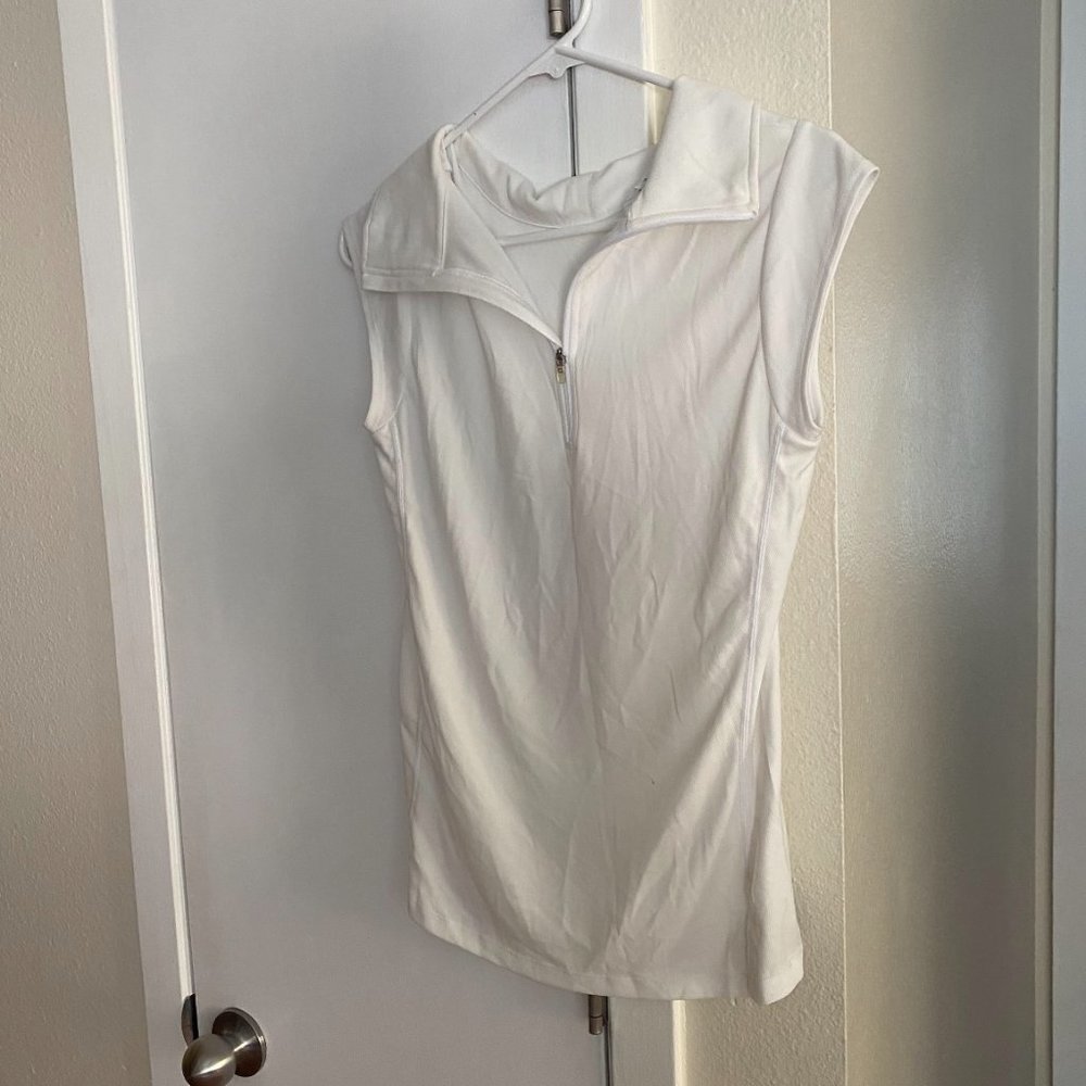Oiselle zip-up muscle tee